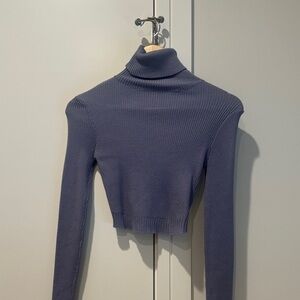 Missguided Ribbed Turtleneck Sweater - Dark Blue